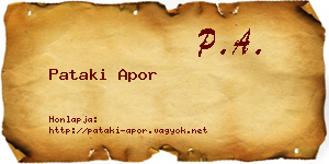 Pataki Apor névjegykártya